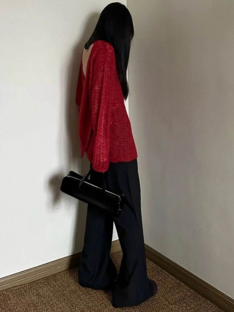 Y2K See-Through Knitted Women' - Vintage Fashion Y2K ulasan dan harga